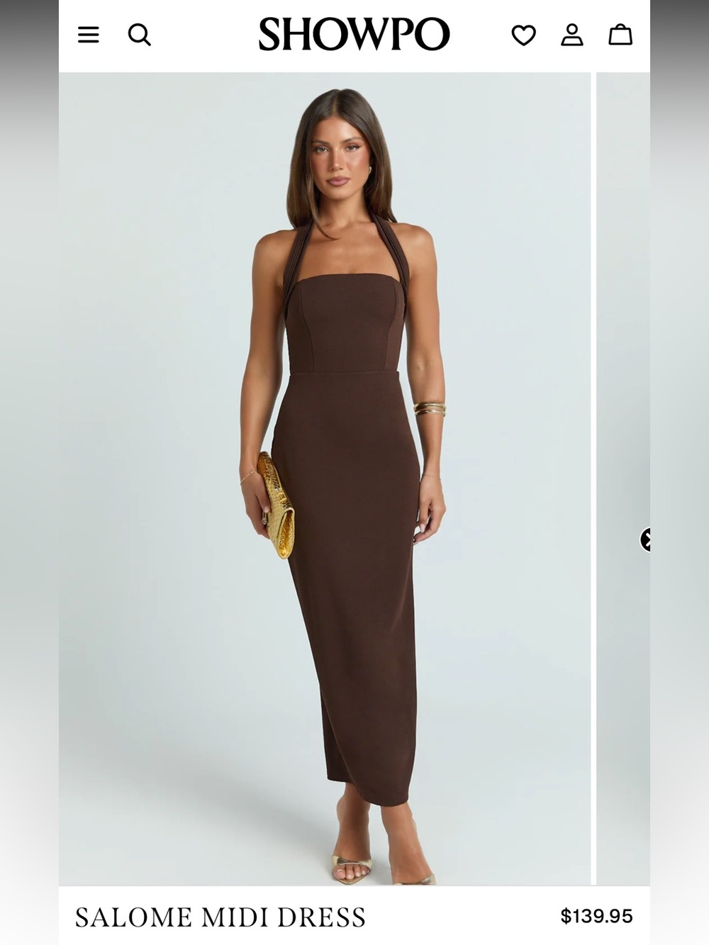Showpo Salome midi dress - brown